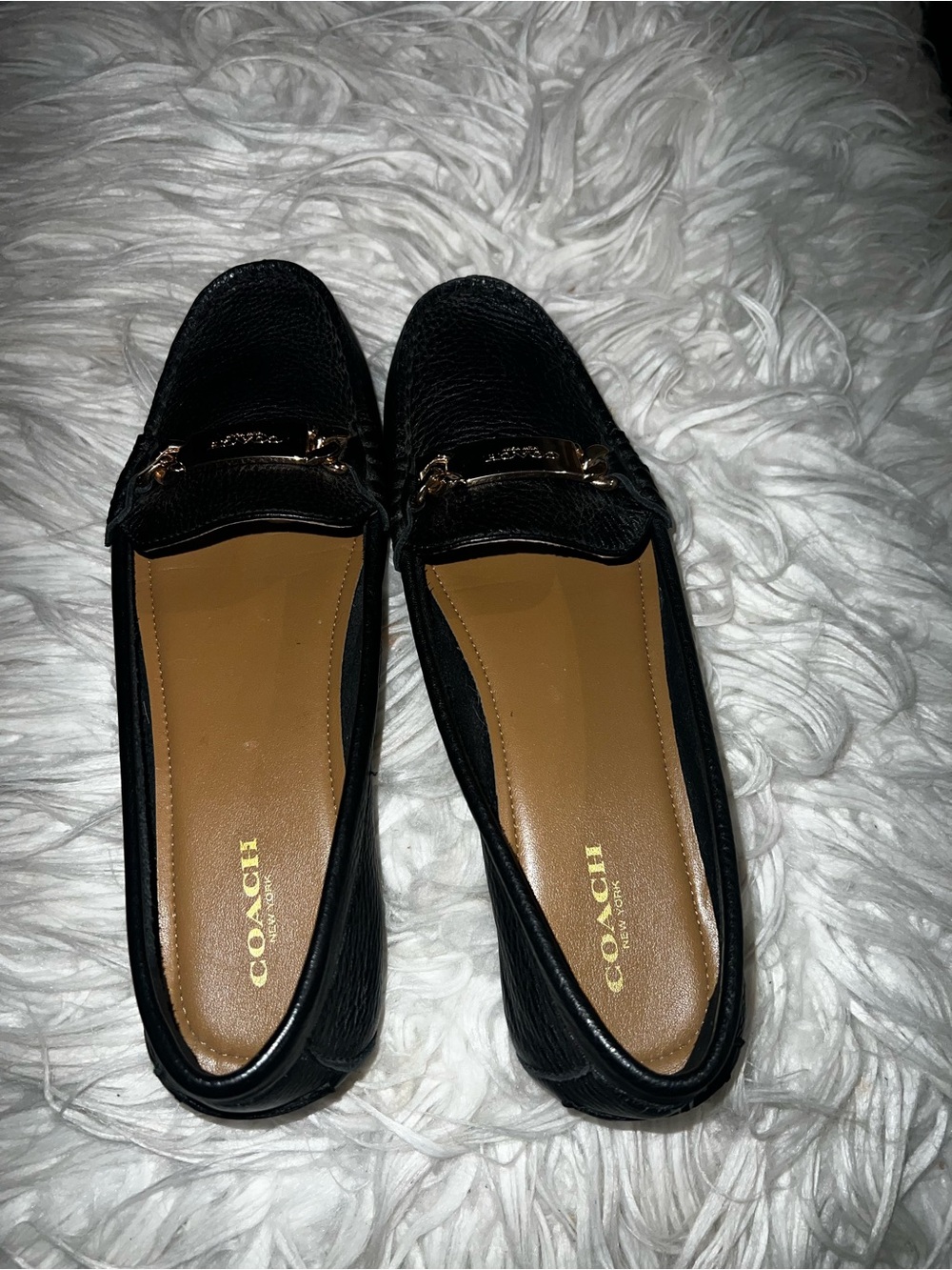 Coach Black Leather Classic Bit Loafers